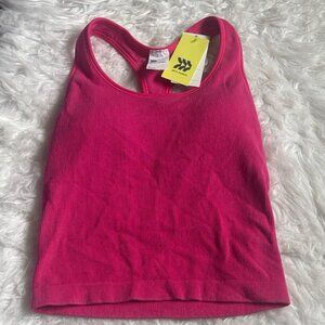 NWT All In Motion Pink Ribbed Modal Cropped Tank Top Size M
